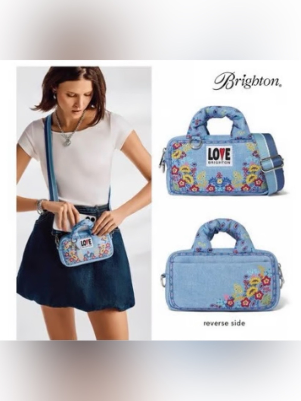 Brighton LOVE Bandana Mini Crossbody Bag NWT